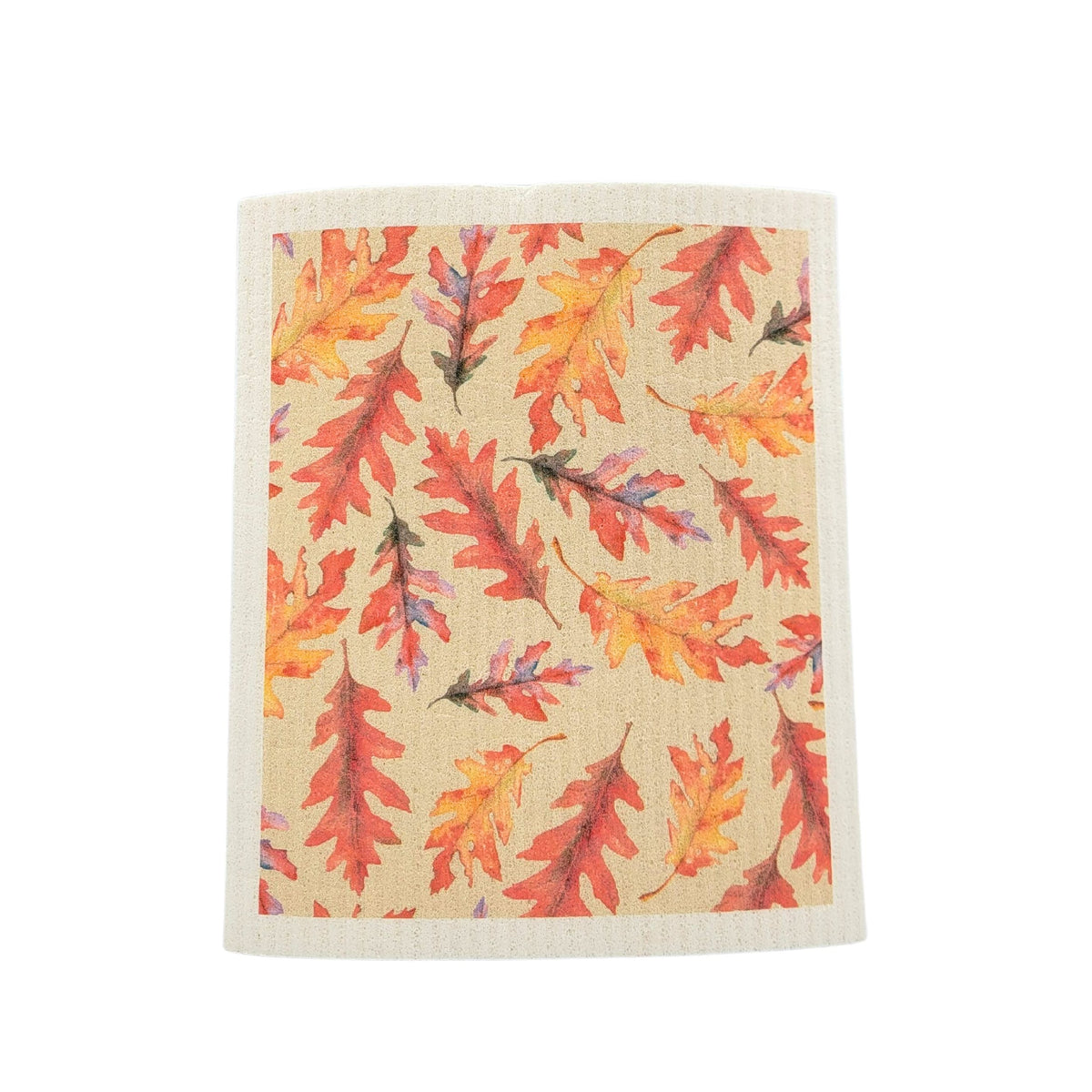 Autumn Falling Oak Leaves Swedish Dishcloth ( 4 Per Pack - $2.55 Ea.)