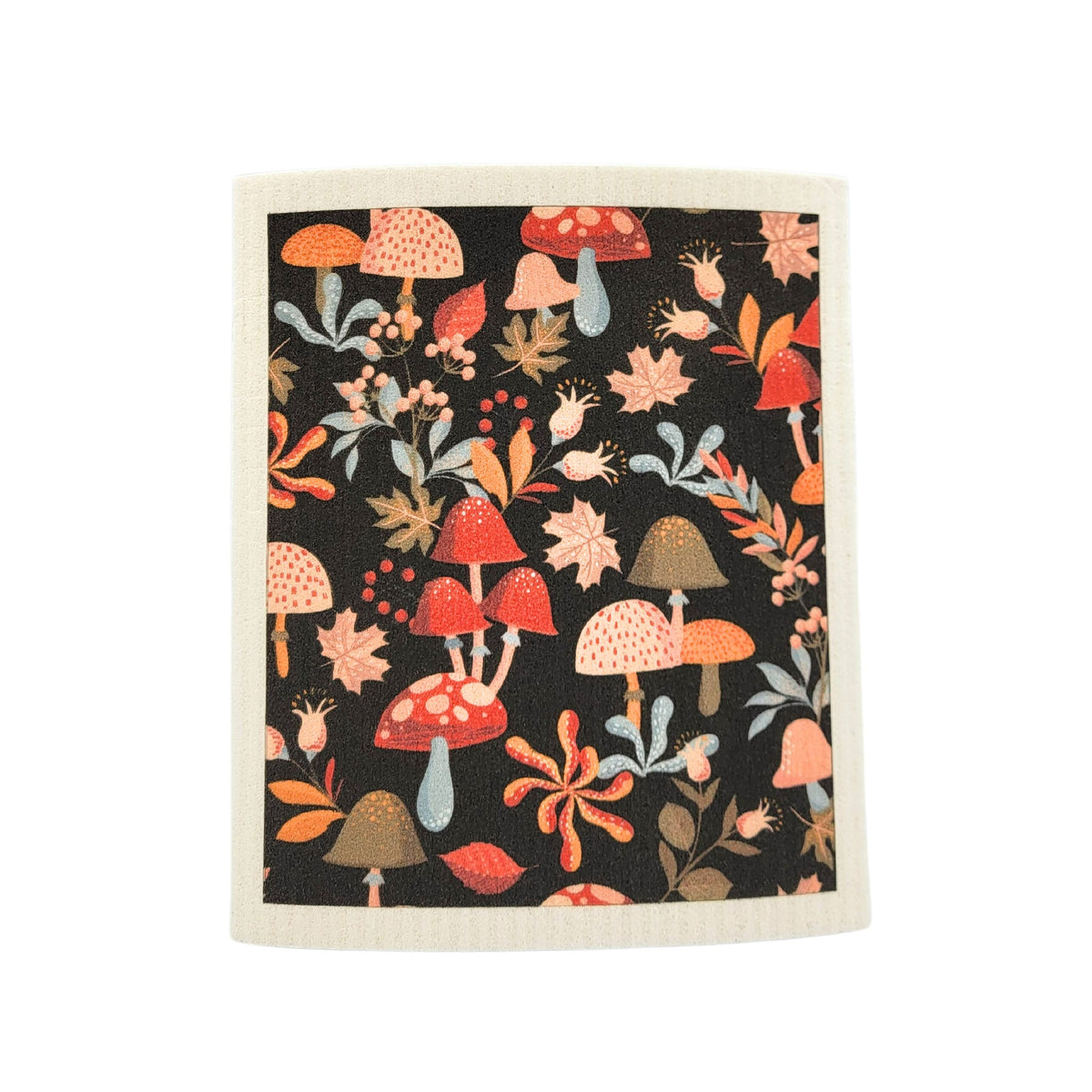 Fall Mushroom Pattern Swedish Dishcloth ( 4 Per Pack - $2.55 Ea.)