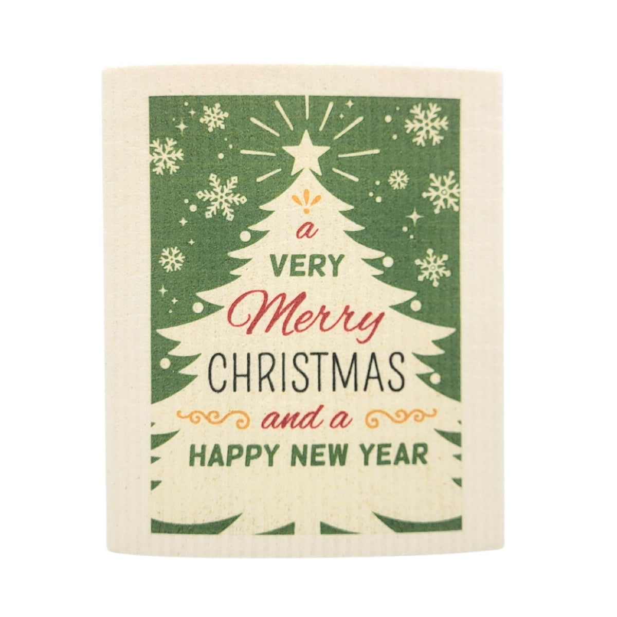 Christmas Tree Greeting Swedish Dishcloth ( 4 Per Pack - $2.55 Ea.)