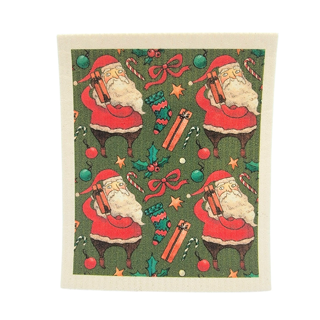 Santa gifts Pattern Swedish Dishcloth - Christmas Decor ( 4 Per Pack - $2.55 Ea.)