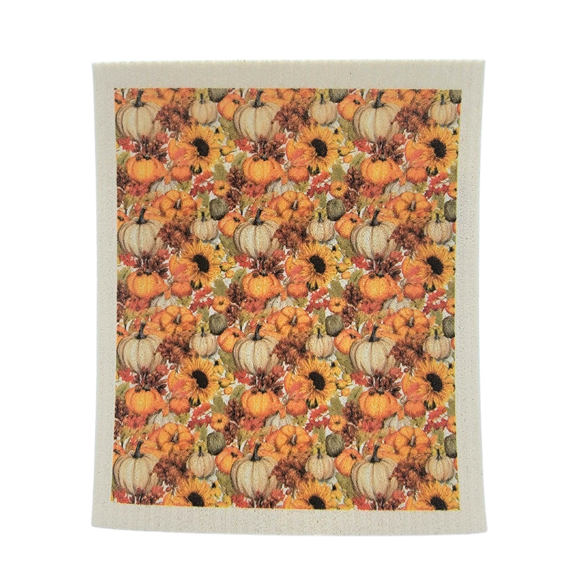 Autumn Pumpkin Pattern Swedish Dishcloth - Fall Decor ( 4 Per Pack - $2.55 Ea.)