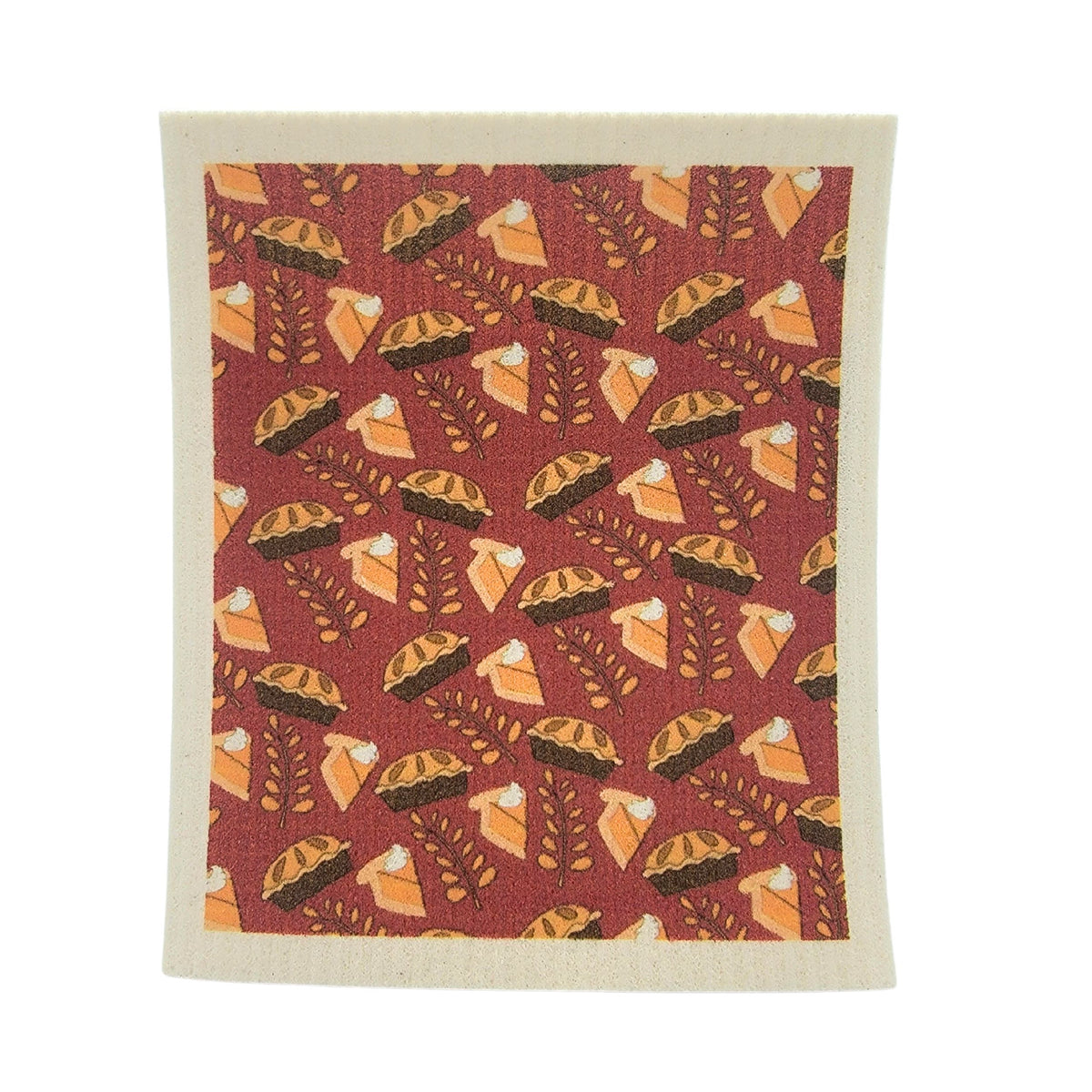 Pumpkin Pie Pattern Swedish Dishcloth - Fall Decor ( 4 Per Pack - $2.55 Ea.)