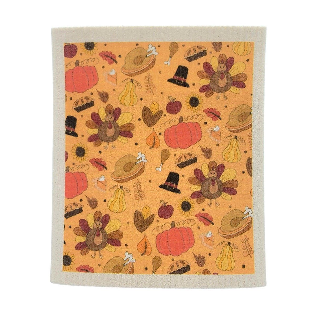 Thanksgiving Day Swedish Dishcloth - Fall Decor ( 4 Per Pack - $2.55 Ea.)