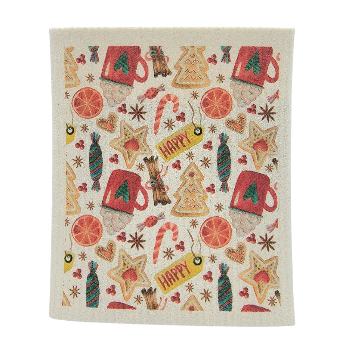 Christmas Cookies & Hot Coco Dishcloth - Christmas Decor ( 4 Per Pack - $2.55 Ea.)