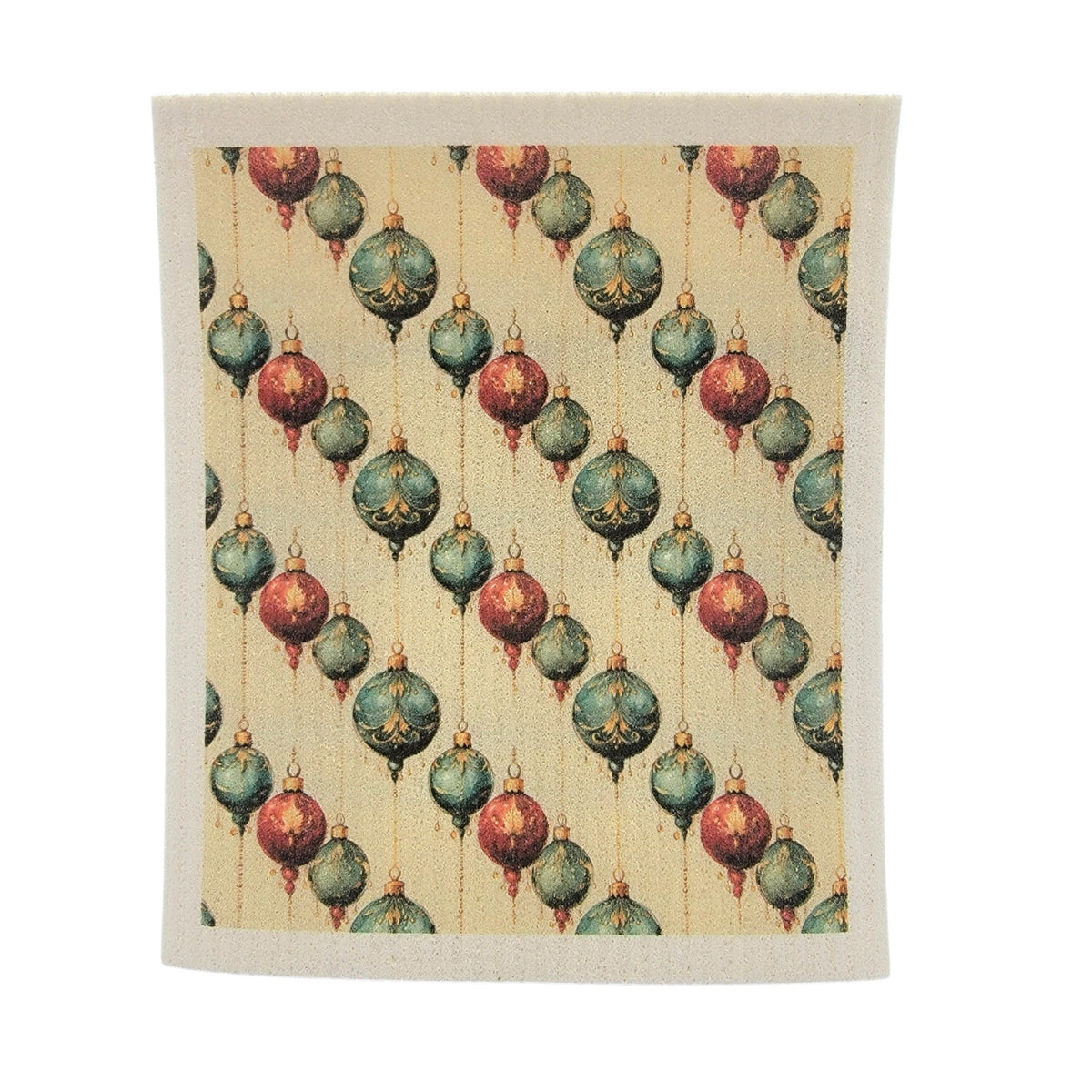 Christmas Ornament Swedish Dishcloth - Christmas Decor ( 4 Per Pack - $2.55 Ea.)