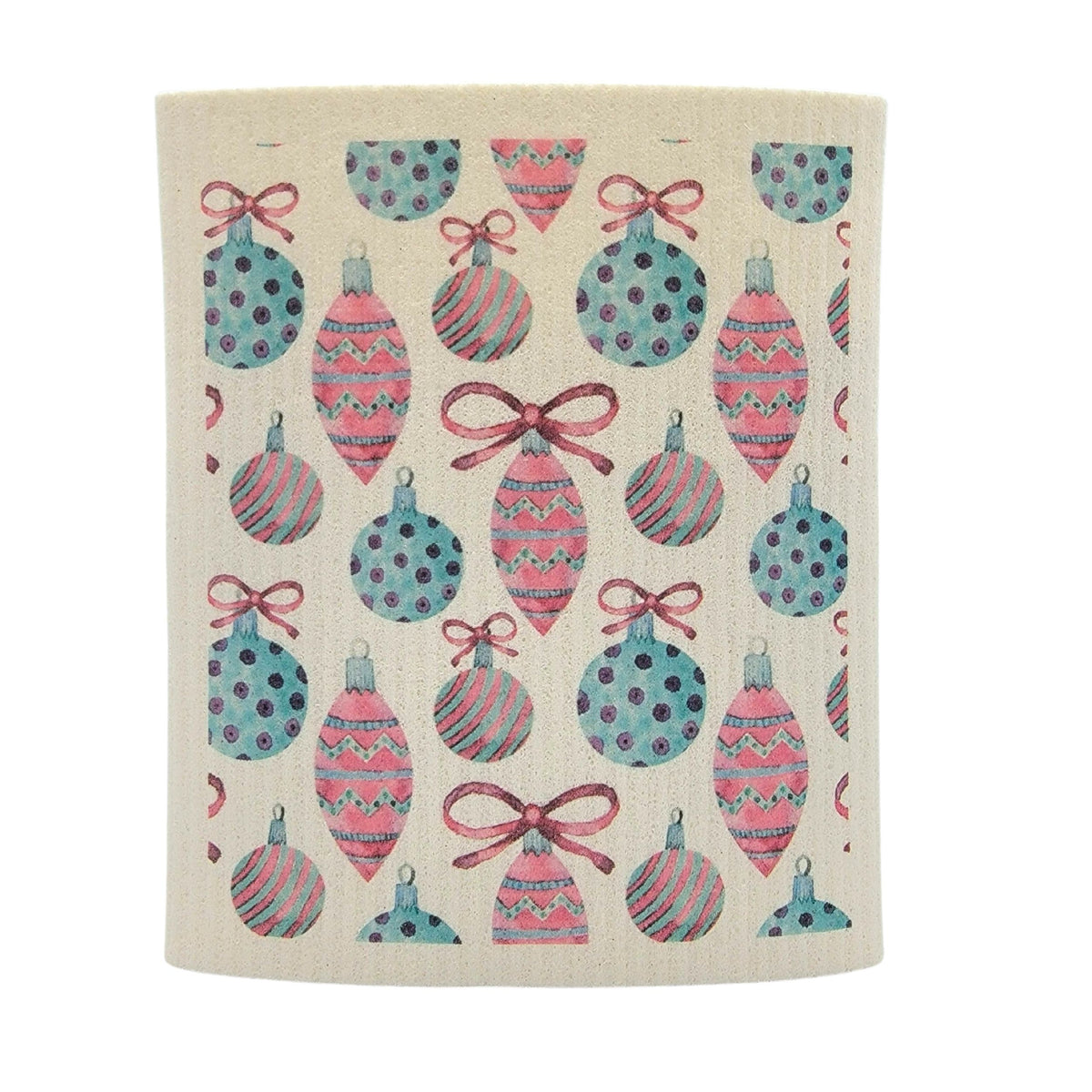 Holiday Ornament Pattern Swedish Dishcloth - Christmas Decor ( 4 Per Pack - $2.55 Ea.)
