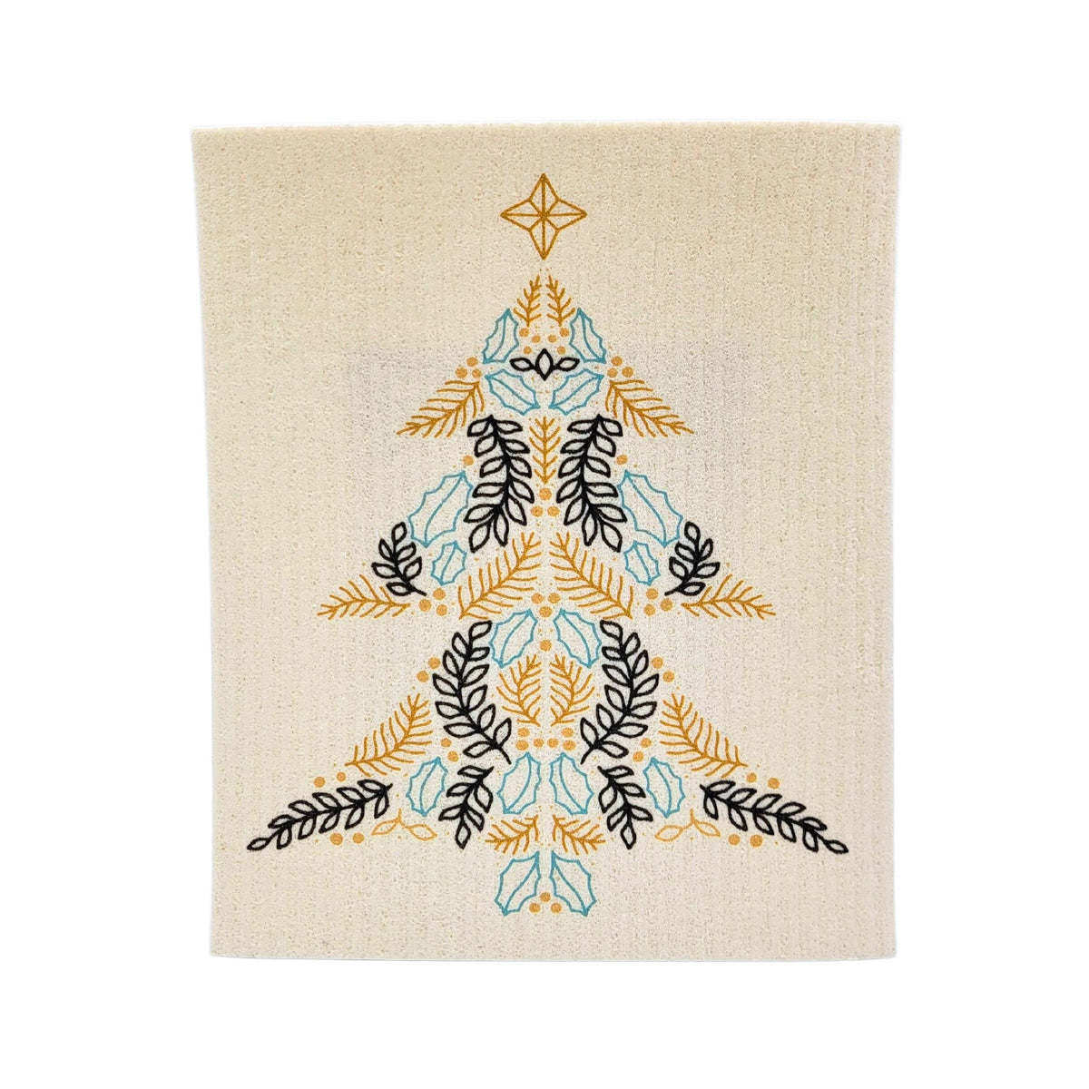 Christmas Tree Line Art Swedish Dishcloth - Christmas Decor ( 4 Per Pack - $2.55 Ea.)