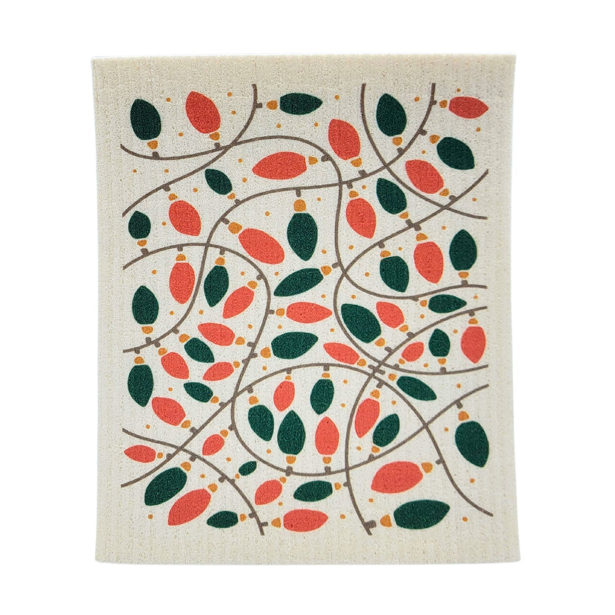 Christmas Lights Swedish Dishcloth - Christmas Decor ( 4 Per Pack - $2.55 Ea.)