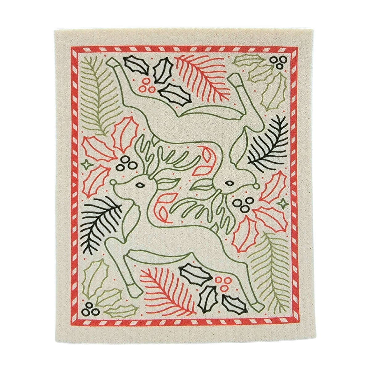 Reindeer Christmas Swedish Dishclothes - Xmas Decor ( 4 Per Pack - $2.55 Ea.)