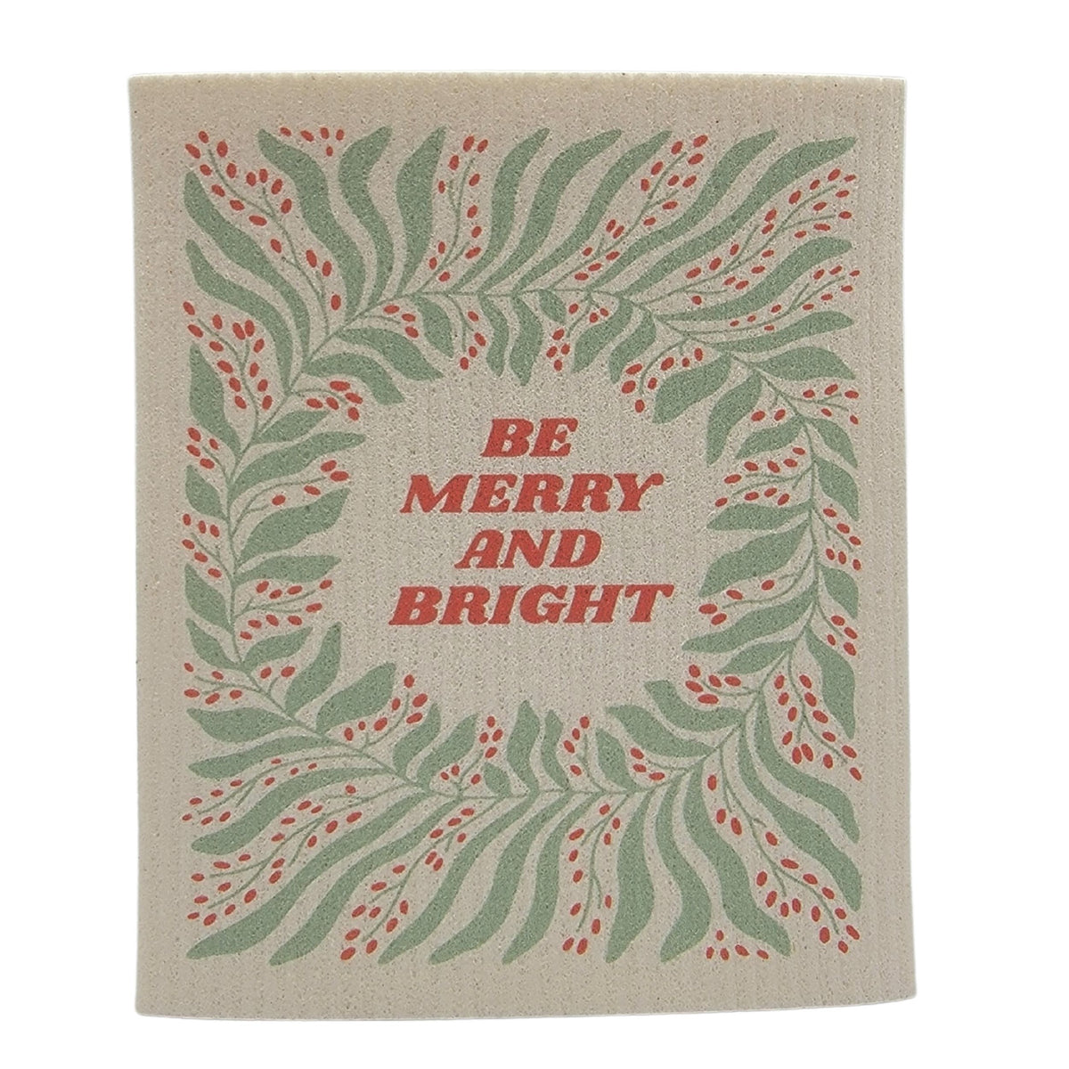 Be Merry And Bright Swedish Dish Clothes - Xmas Decor( 4 Per Pack - $2.55 Ea.)