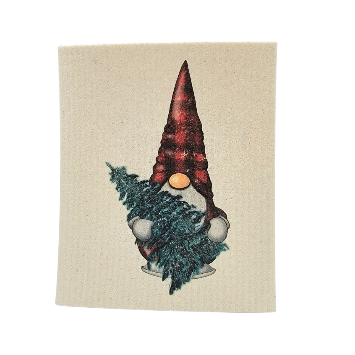 Gnome with Christmas Tree Swedish Dishcloth Christmas Decor ( 4 Per Pack - $2.55 Ea.)