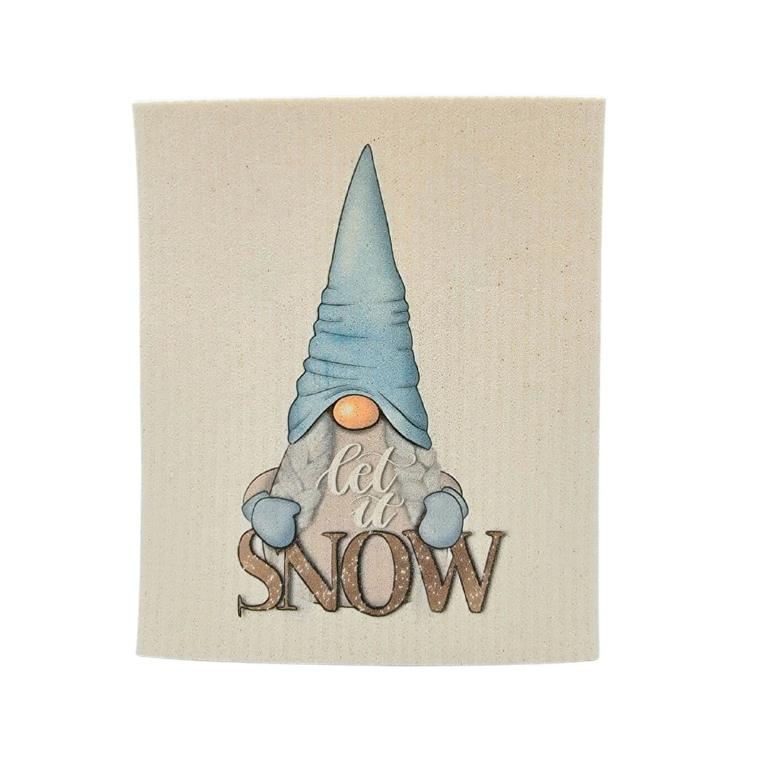 Let it Snow Winter Gnome Swedish Dishcloth - Christmas Decor ( 4 Per Pack - $2.55 Ea.)