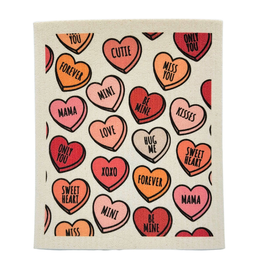 Valentines Hearts Swedish Dishcloth - Valentines Day ( 4 Per Pack - $2.55 Ea.)