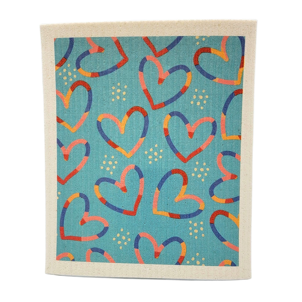 Boho Aesthetic Heart Pattern Swedish Dishcloth - Valentines ( 4 Per Pack - $2.55 Ea.)