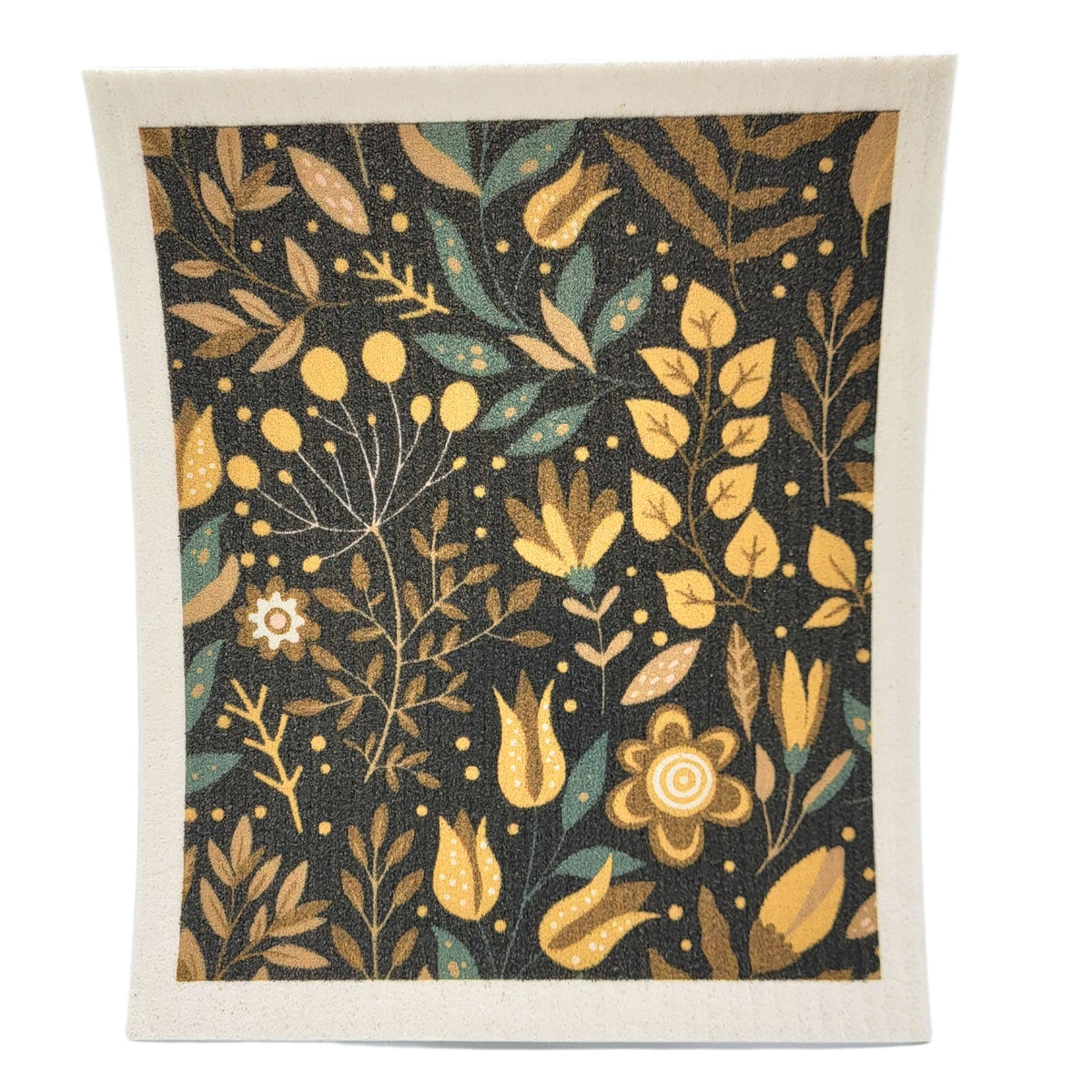 Golden Spring Flowers Swedish Dishcloths - Spring Decor ( 4 Per Pack - $2.55 Ea.)