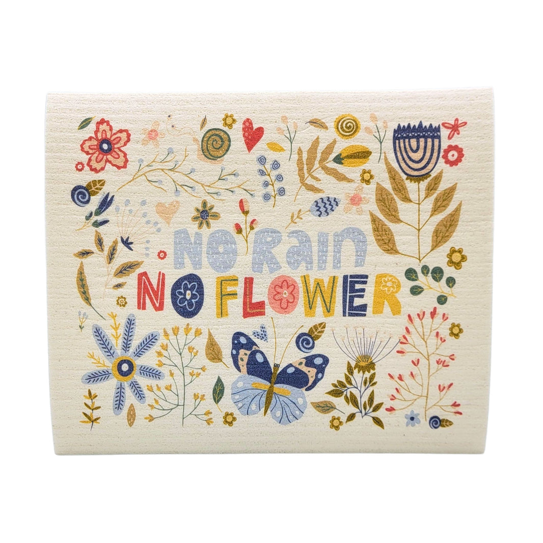 No Rain No Flowers Spring Swedish Dishcloths - Spring Decor ( 4 Per Pack - $2.55 Ea.)