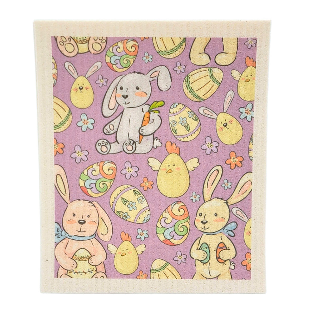 Lavender Easter Bunny Swedish Dishcloth - Easter Decor ( 4 Per Pack - $2.55 Ea.)