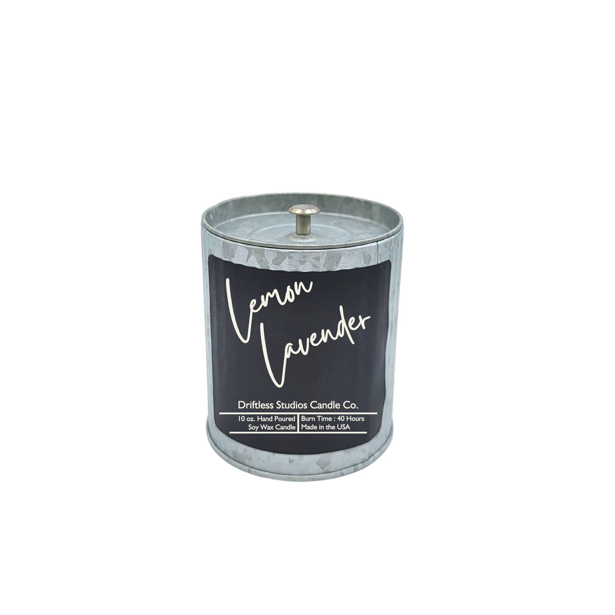(Case Of 3 Candles) $9.95 Ea. -Tin Lemon Lavender Rustic Farmhouse Soy Wax Candles