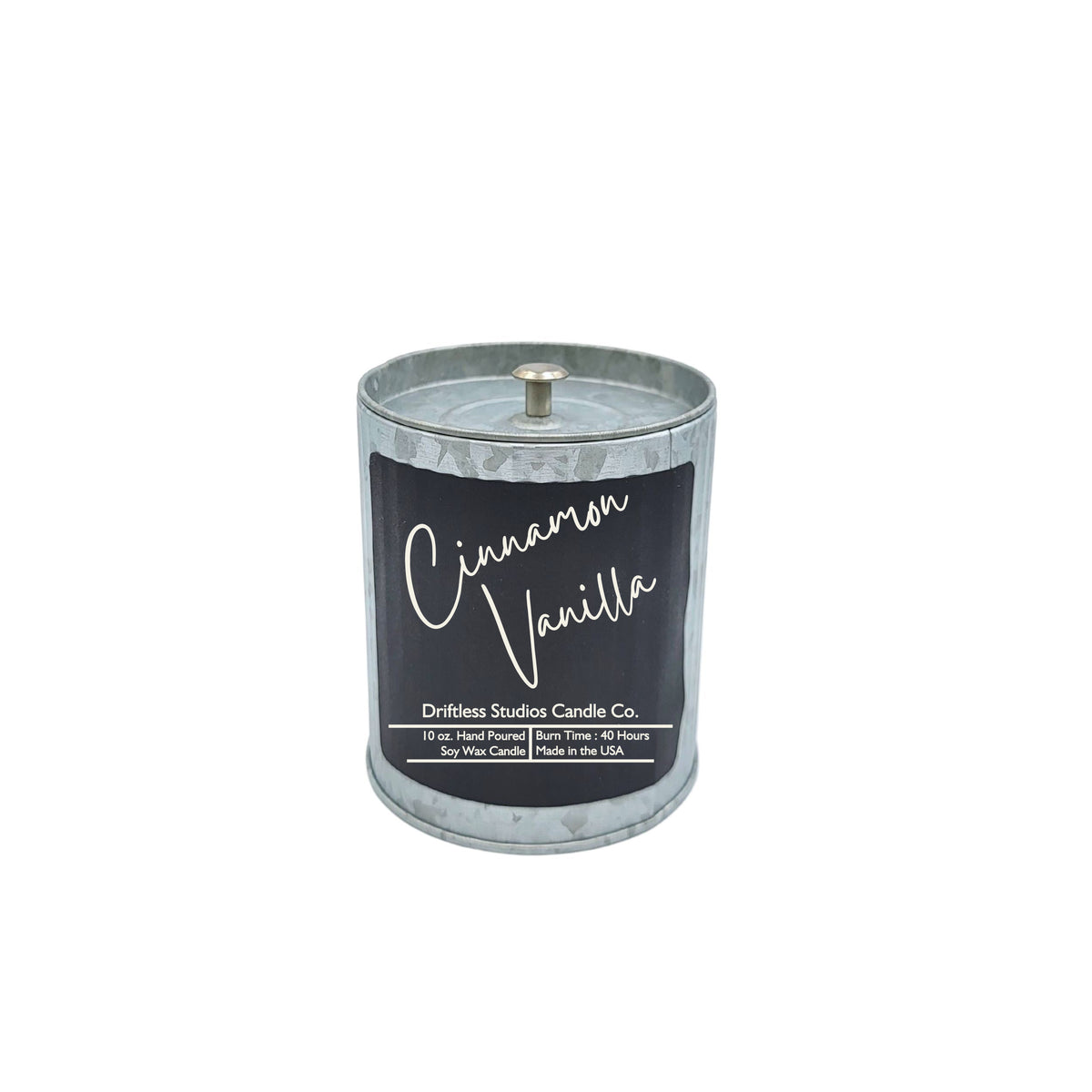 (Case Of 3 Candles) $9.95 Ea. -Tin Cinnamon Vanilla Scented Soy Wax Candles