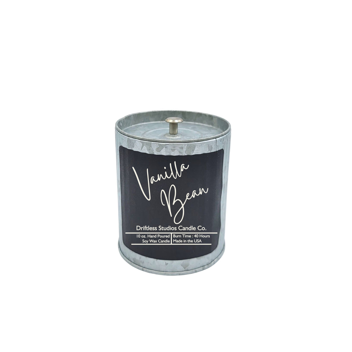 (Case Of 3 Candles) $9.95 Ea. -Tin Vanilla Bean Scented Rustic Farmhouse Candles