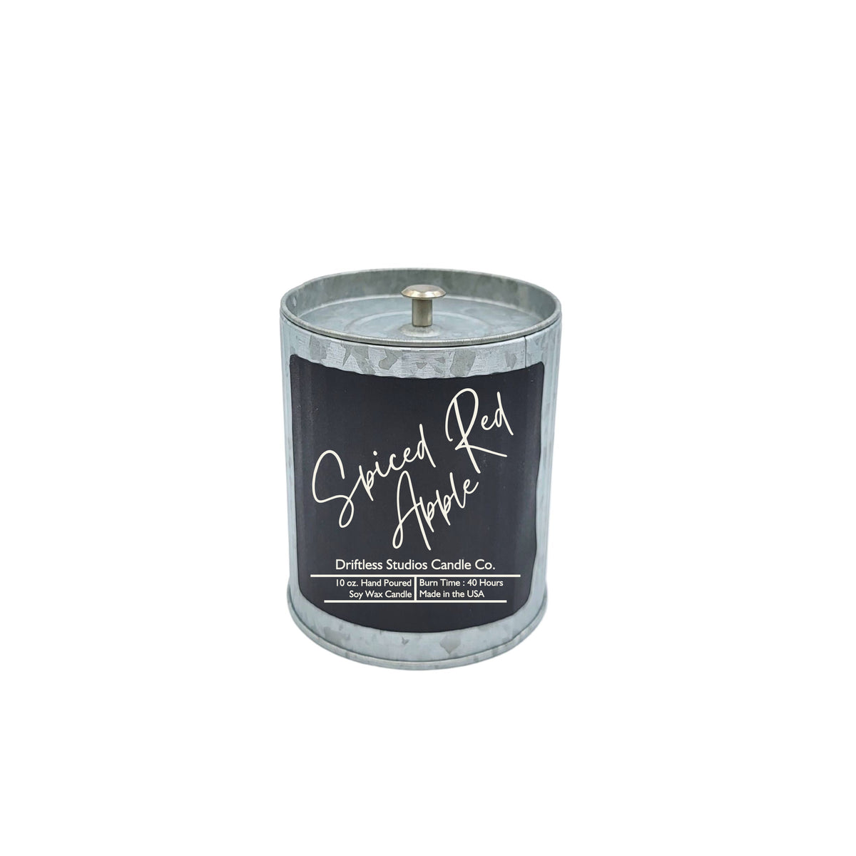 (Case Of 3 Candles) $9.95 Ea. -Tin Spiced Red Apple Scented Rustic Farmhouse Candles