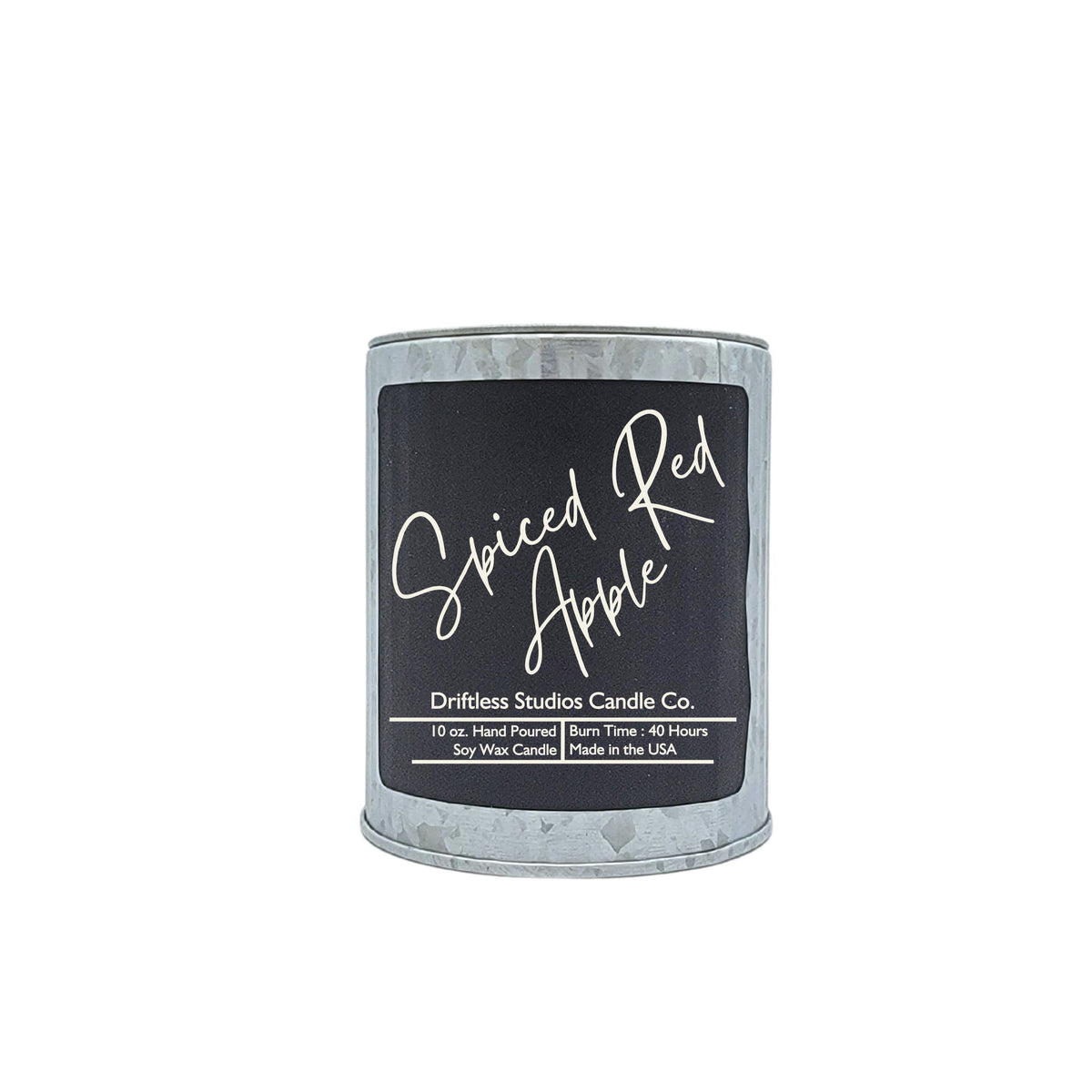 (Case Of 3 Candles) $9.95 Ea. -Tin Spiced Red Apple Scented Rustic Farmhouse Candles