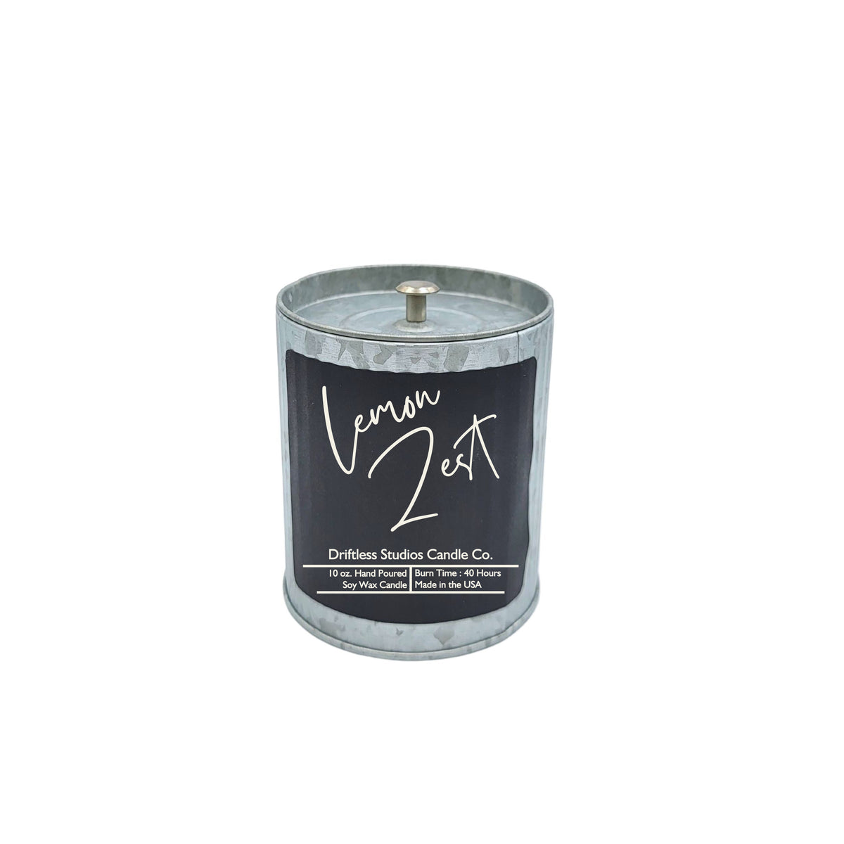 (Case Of 3 Candles) $9.95 Ea. - Lemon Zest Candles In Rustic Tin Farmhouse Decor Container