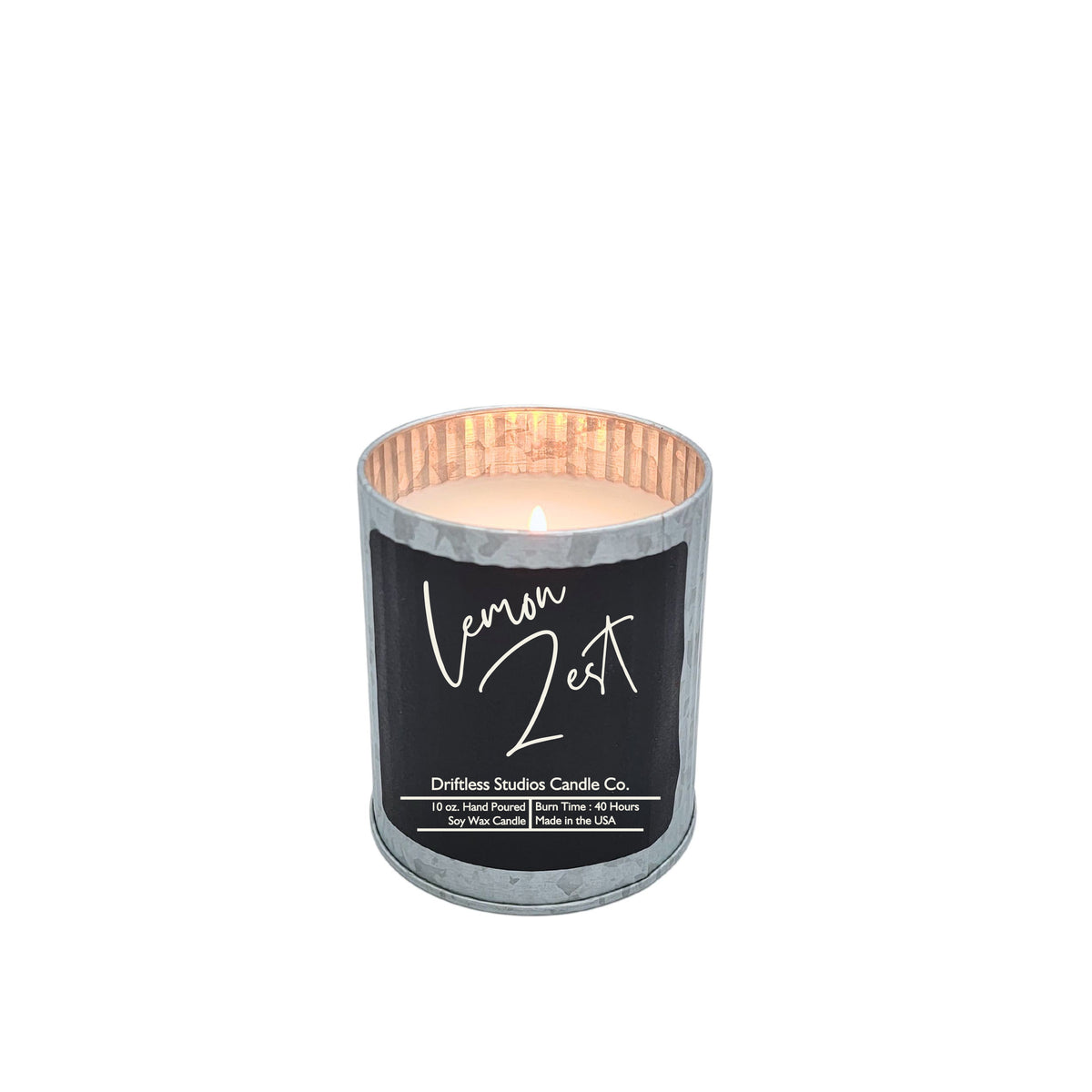 (Case Of 3 Candles) $9.95 Ea. - Lemon Zest Candles In Rustic Tin Farmhouse Decor Container