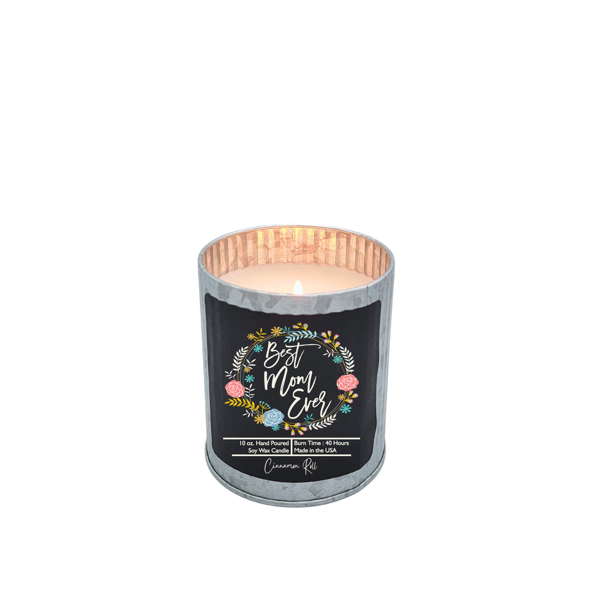 (Case Of 3 Candles) $9.95 Ea. - Best Mom Ever Wreath - Mothers Day Soy Candle - Spring Decor