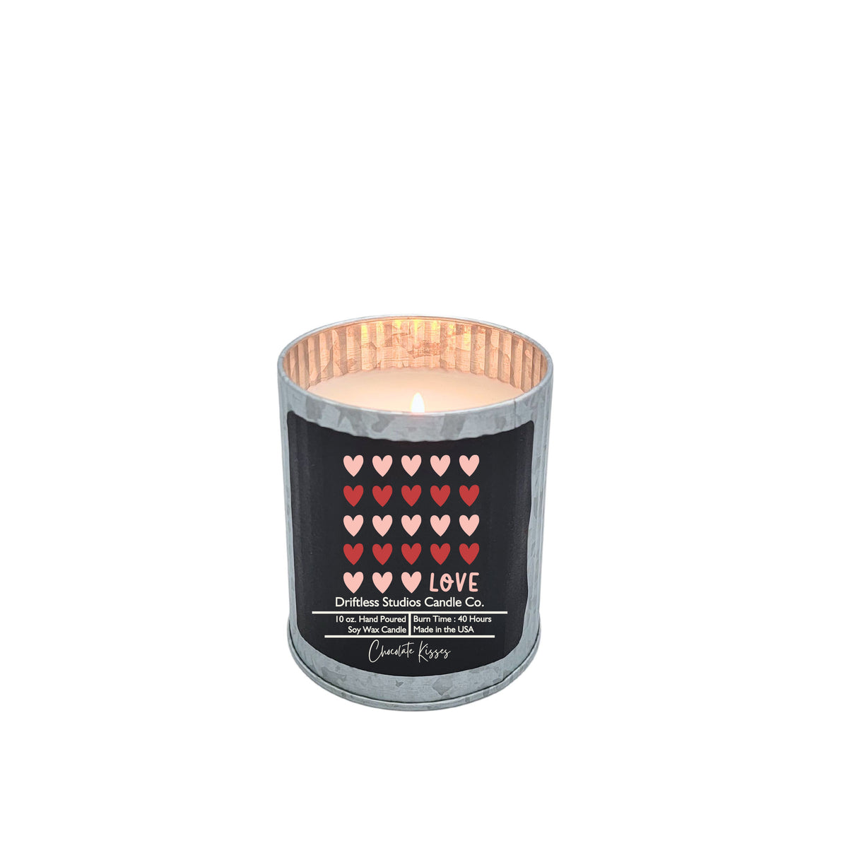 (Case Of 3 Candles) $9.95 Ea. - Hearts Love Valentines Day Soy Wax Candle - Valentines Gift