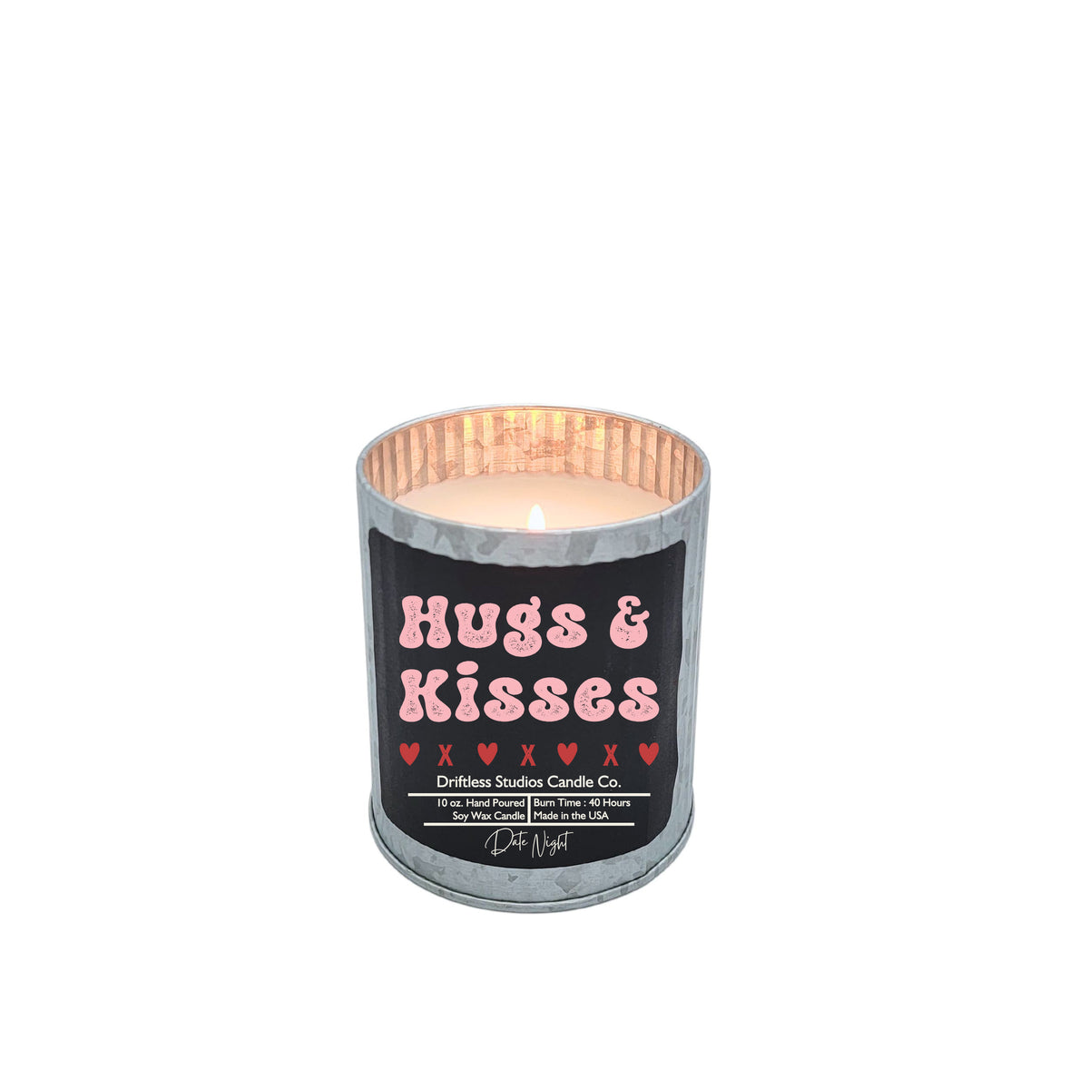 (Case Of 3 Candles) $9.95 Ea. - Hugs & Kisses Valentines Soy Wax Candle - Valentines Gifts