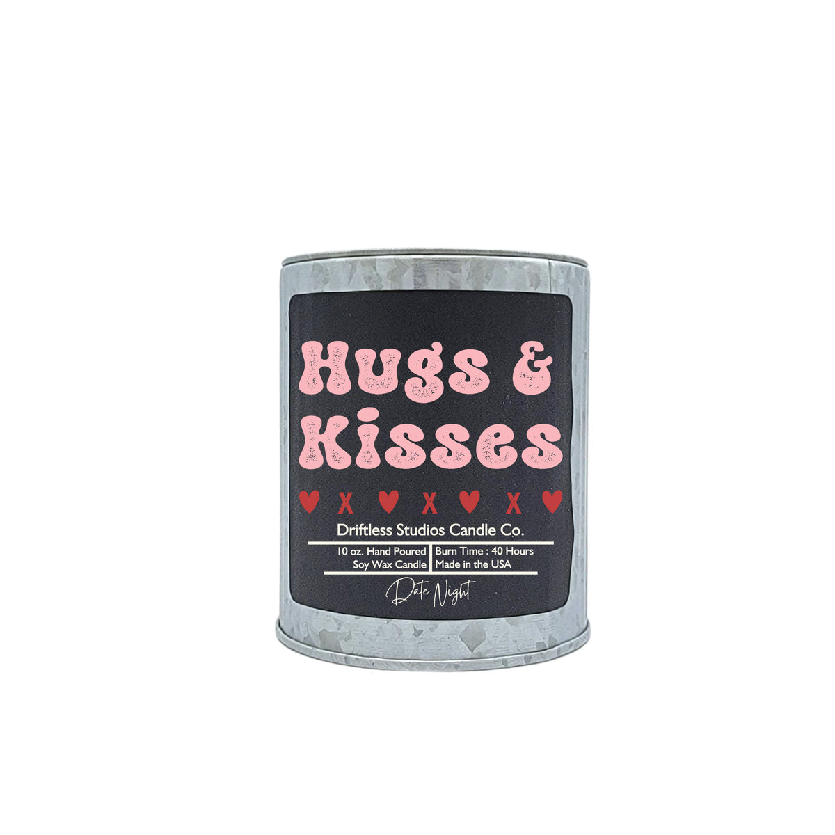 (Case Of 3 Candles) $9.95 Ea. - Hugs & Kisses Valentines Soy Wax Candle - Valentines Gifts