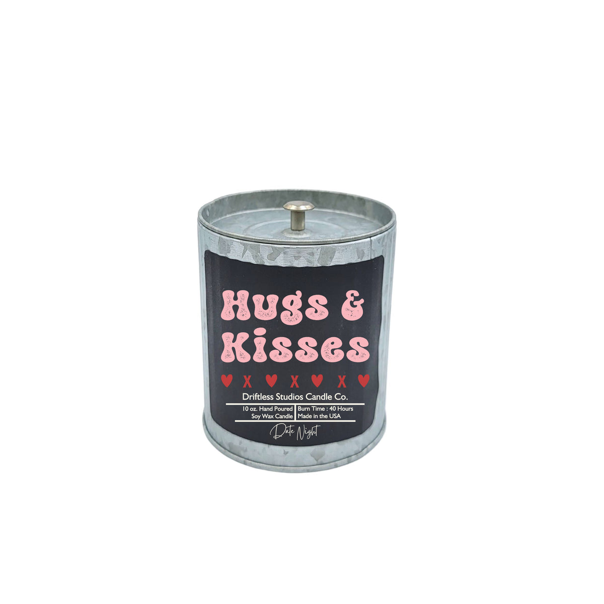 (Case Of 3 Candles) $9.95 Ea. - Hugs & Kisses Valentines Soy Wax Candle - Valentines Gifts