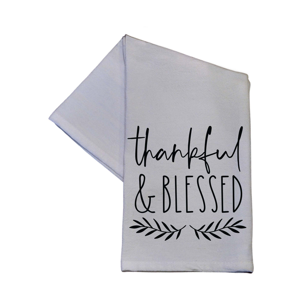 Thankful & Blessed Fall Decorations Thanksgiving Tea Towel - TWL116 - Pack Of 4 Towels ($3.95 Per Towel)