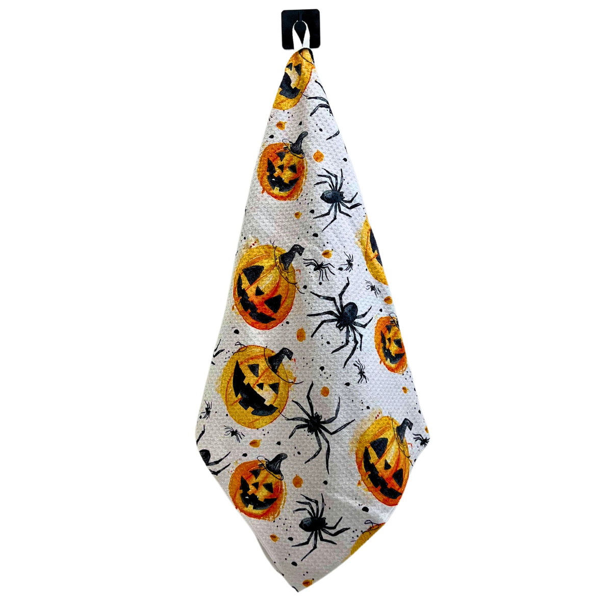 Orange Fall Pumpkin With Spiders Halloween (Pack Of 2 - $6.95 Ea. Towel) - WFL005