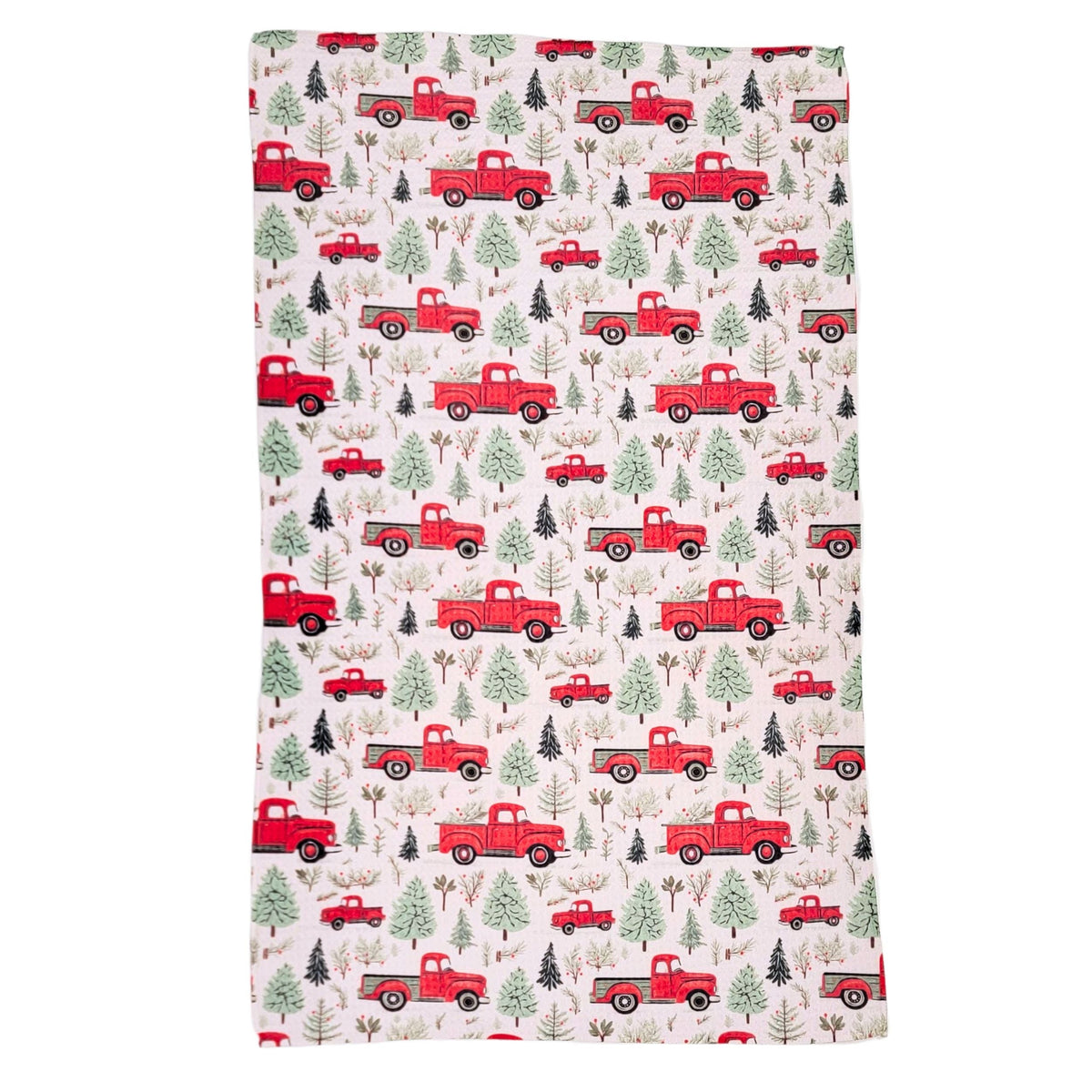 Red Christmas Truck With Tree (Pack Of 2 - $6.95 Ea. Towel) - WFL042