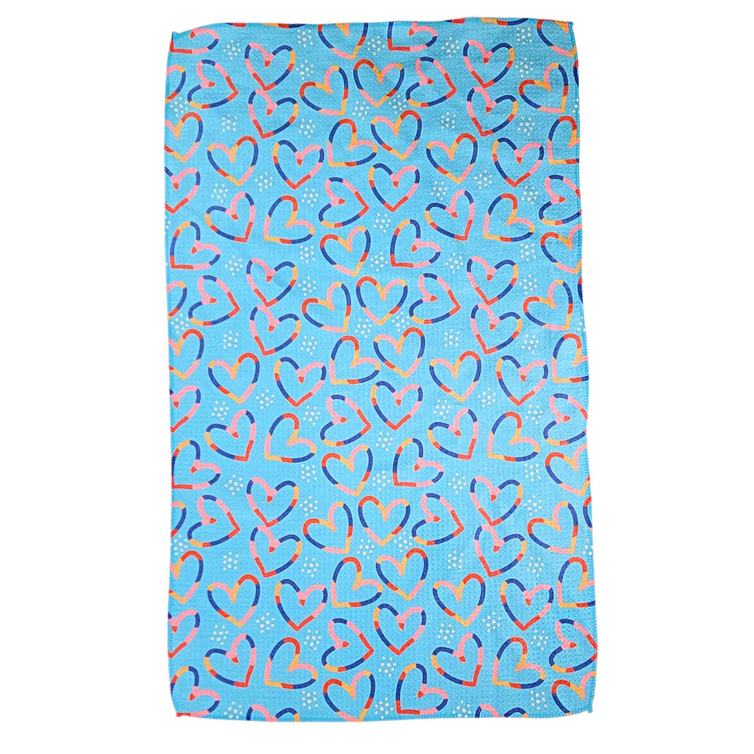 Blue Valentines Hearts Pattern (Pack Of 2 - $6.95 Ea. Towel) - WFL063