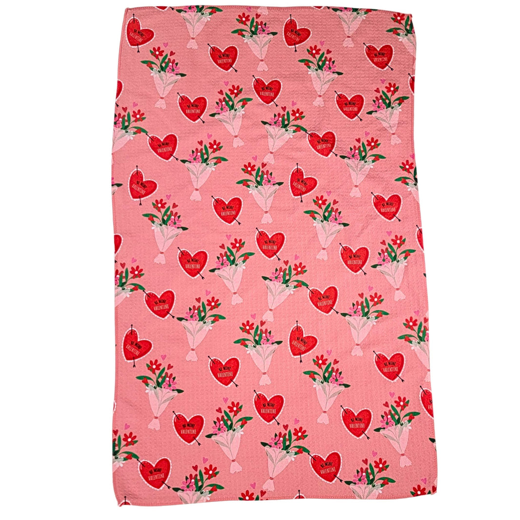 Bouquet Heart Valentines Pattern (Pack Of 2 - $6.95 Ea. Towel) - WFL064
