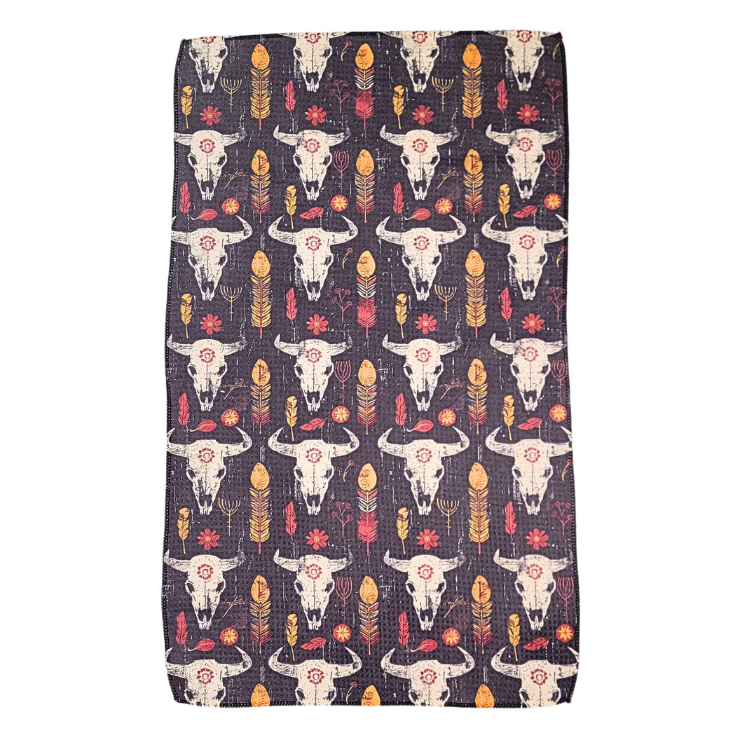 Bull Skull Western Pattern (Pack Of 2 - $6.95 Ea. Towel) - WFL069