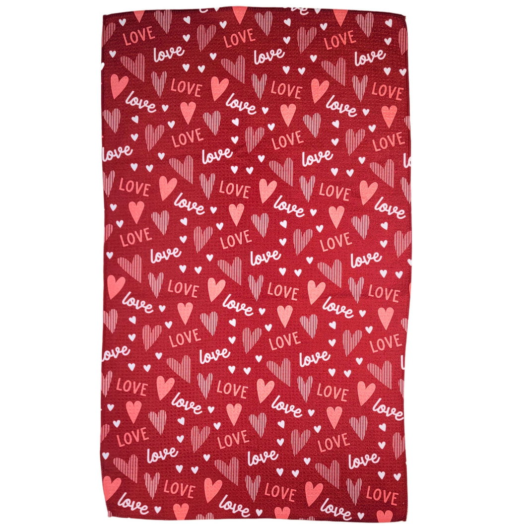 Valentines Hearts & Love (Pack Of 2 - $6.95 Ea. Towel) - WFL074