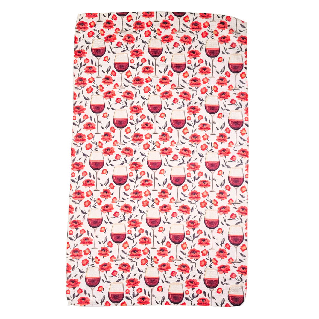 Roses & Wine (Pack Of 2 - $6.95 Ea. Towel) - WFL095
