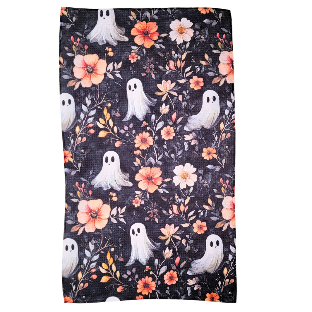 Halloween Ghosts & Fall Flowers (Pack Of 2 - $6.95 Ea. Towel) - WFL118