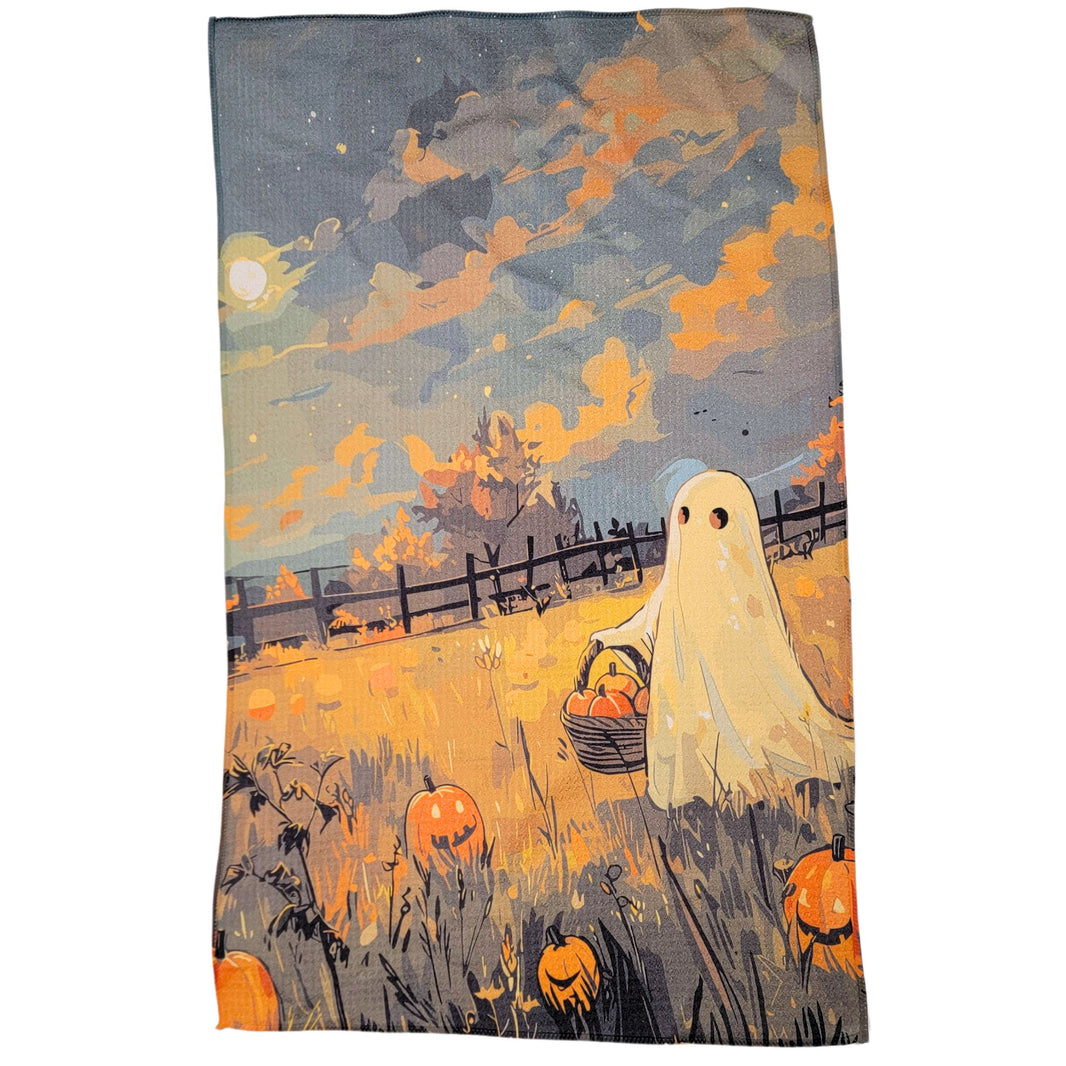 Ghost Picking Pumpkins (Pack Of 2 - $6.95 Ea. Towel) - WFL126
