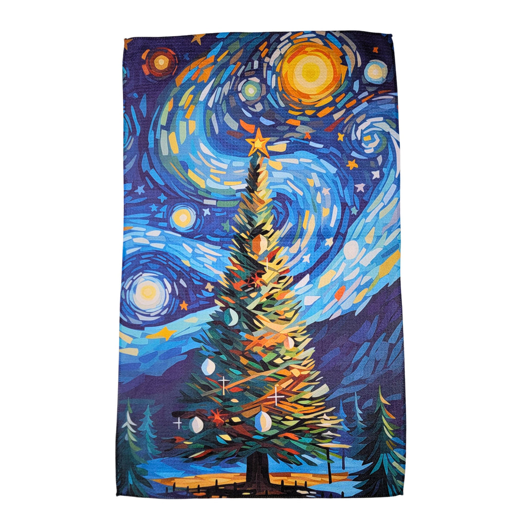 Starry Night Christmas Tree (Pack Of 2 - $6.95 Ea. Towel) - WFL149