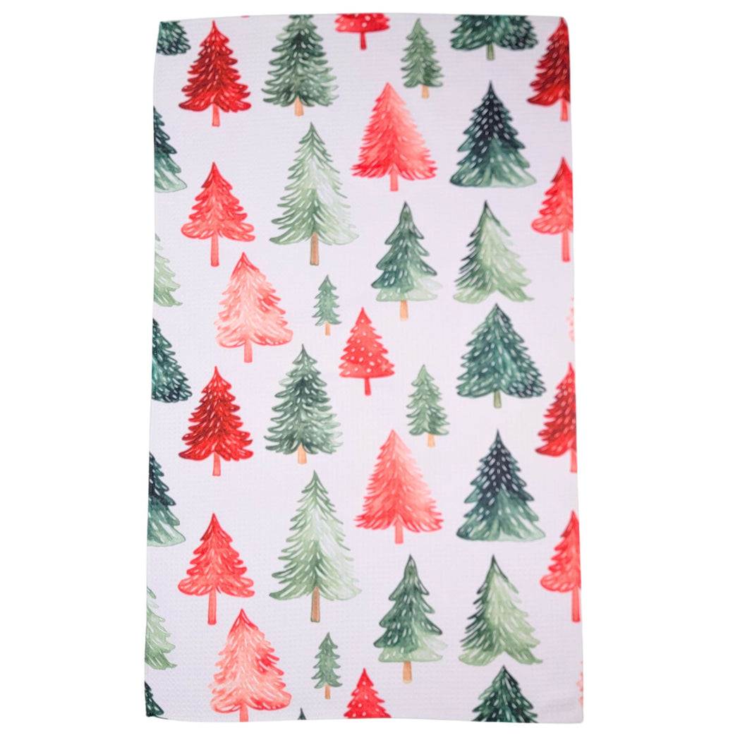 Red & Green Christmas Trees (Pack Of 2 - $6.95 Ea. Towel) - WFL153
