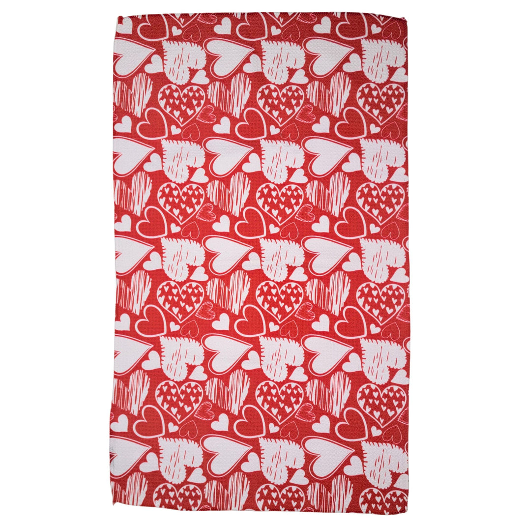 Hearts in Red Doodles (Pack Of 2 - $6.95 Ea. Towel) - WFL165
