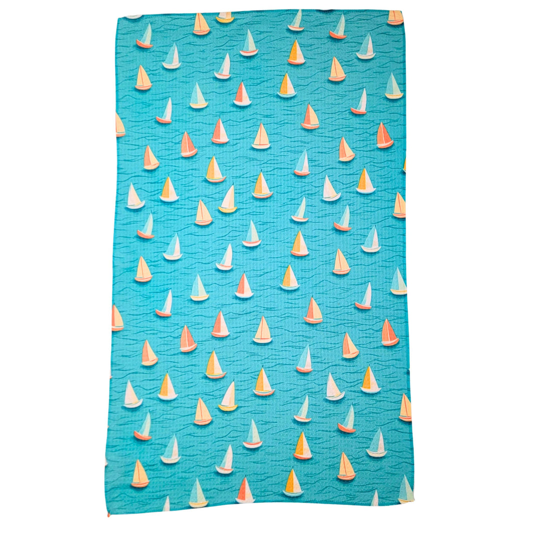 Sailing Regatta Summer Kitchen Waffle Towels (Pack Of 2 - $6.95 Ea. Towel) - WFL190