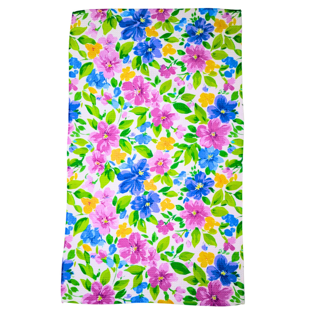 Poppy Floral Motif Waffle Kitchen Tea Towels (Pack Of 2 - $6.95 Ea. Towel) - WFL200
