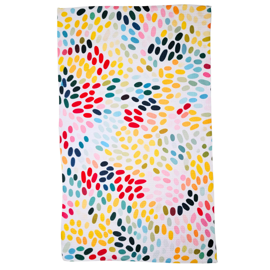 Color Swirls Motif Waffle Kitchen Tea Towels (Pack Of 2 - $6.95 Ea. Towel) - WFL201