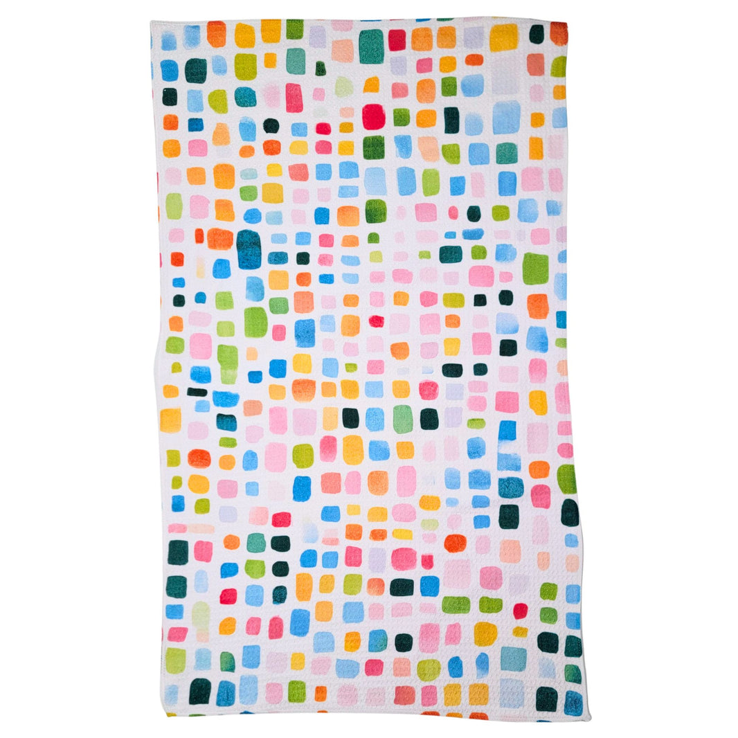Abstract Color Rain Waffle Kitchen Tea Towels (Pack Of 2 - $6.95 Ea. Towel) - WFL204